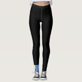 Leggings de basket-ball bleu et blanc (Devant)