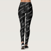 Leggings de Bridesmaid - Noir sur Blanc (Dos)