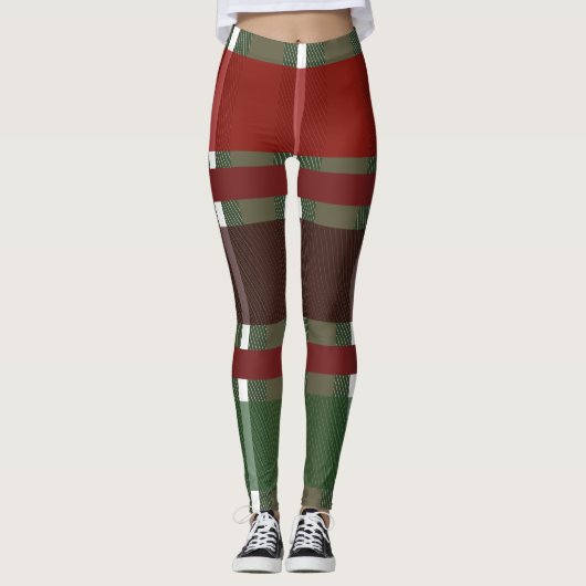 Leggings de Burgandy vert de Noël (Devant)