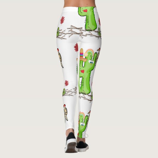 Leggings de cactus d'oiseaux (Dos)