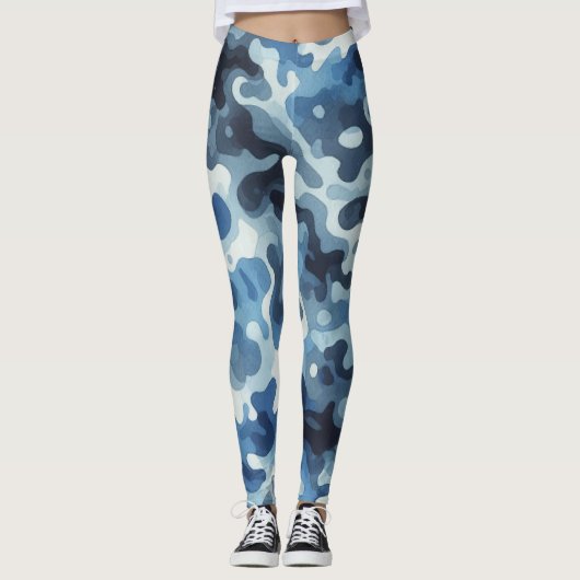 Leggings de camouflage bleu (Devant)
