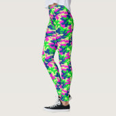 Leggings de camouflage bleu néon, rose et vert (Gauche)