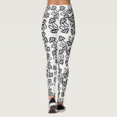 Leggings de champignons noirs et blancs (Dos)