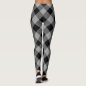 Leggings de chèques noirs et gris (Dos)