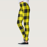 Leggings de chèques noirs et jaunes<br><div class="desc">Jaune noir et jaune - Leggings vérifiés</div>