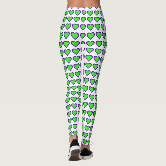 Leggings de coeur pourpre et vert (Dos)