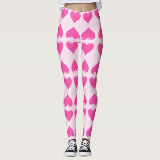 Leggings de coeur rose (Devant)