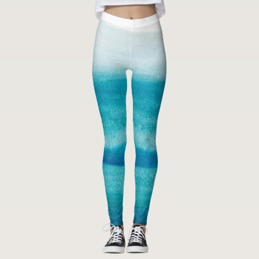 Leggings de coloris bleu Ombre (Devant)