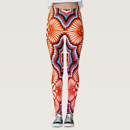 Leggings de conception 3D numérique colorés – Ajus (Devant)