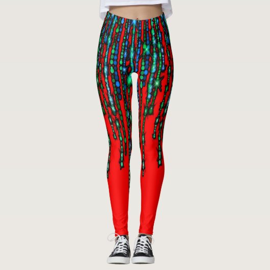 Leggings de conception 3D numérique colorés – Ajus (Devant)
