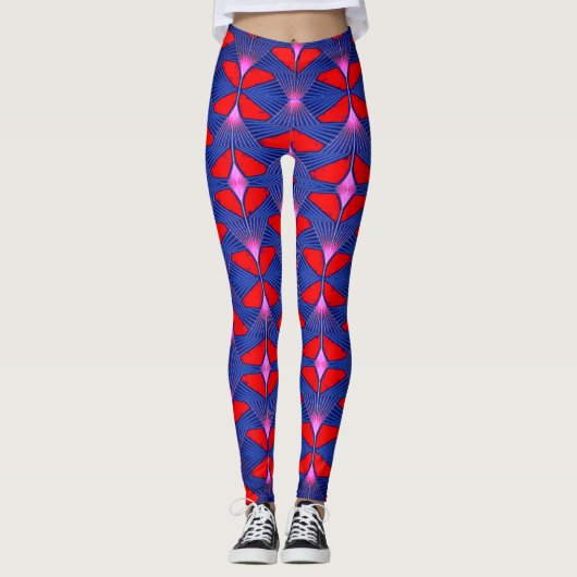 Leggings de conception 3D numérique colorés – Ajus (Devant)