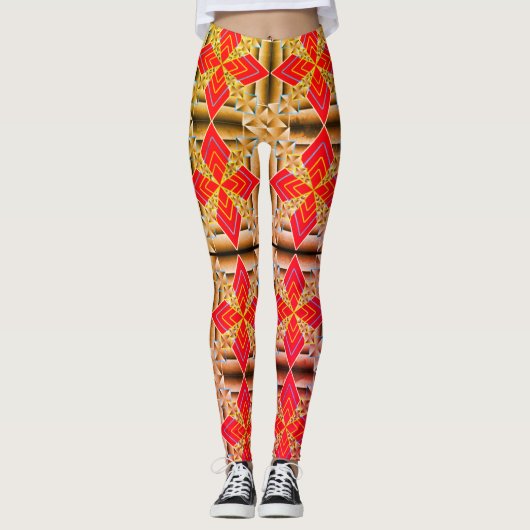 Leggings de conception 3D numérique colorés – Ajus (Devant)