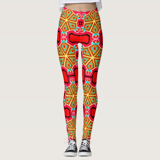 Leggings de conception 3D numérique colorés – Perf (Devant)