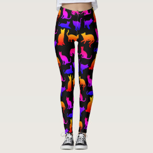 Leggings de conception de chats colorés