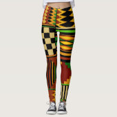 Leggings de conception tribale africaine Kente (Devant)