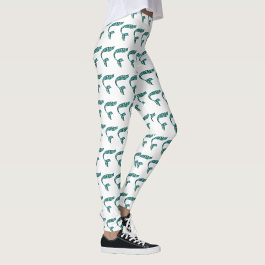 Leggings de contes de sirène blanc et vert (Droite)