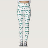 Leggings de contes de sirène blanc et vert (Devant)