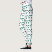 Leggings de contes de sirène blanc et vert (Gauche)