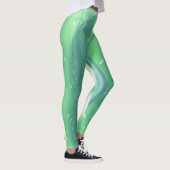 Leggings de couleur pastel à feuilles vert pâle (Droite)