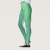 Leggings de couleur pastel à feuilles vert pâle (Gauche)