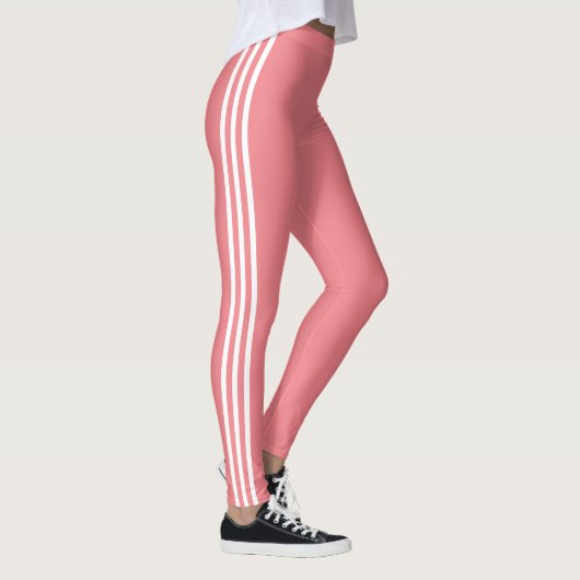 Leggings de couleur saumon avec rayure latérale bl (Droite)
