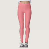 Leggings de couleur saumon avec rayure latérale bl (Devant)
