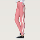 Leggings de couleur saumon avec rayure latérale bl (Gauche)