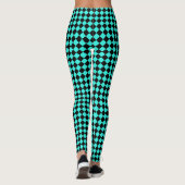 Leggings de course à carreaux sarcelle et noir (Dos)