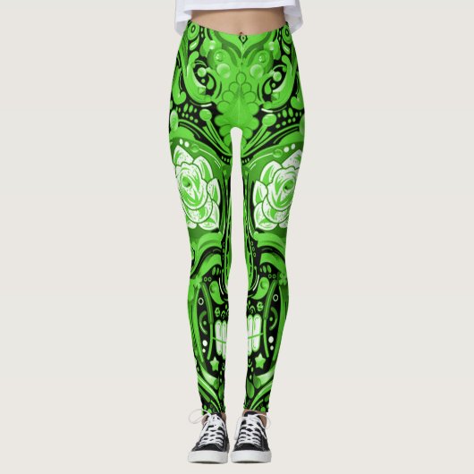 Leggings de crâne de sucre irlandais (Devant)