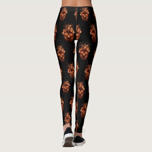 Leggings de crâne orange (Dos)