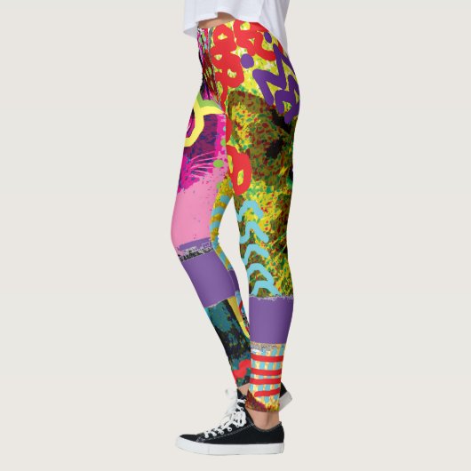 Leggings de Crazy Cat Pop Art (Gauche)