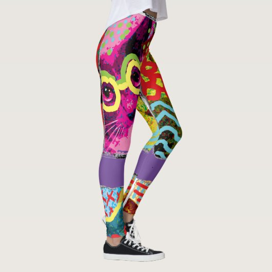 Leggings de Crazy Cat Pop Art (Droite)