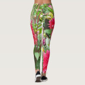 Leggings de dahlias roses profondes (Dos)