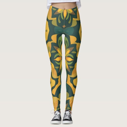 Leggings de déco d'intérieur vibrants - Motif sans (Devant)