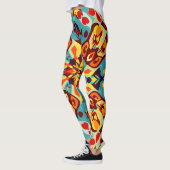 Leggings de décor vibreux - Motif symétrique (Gauche)