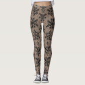 Leggings de dentelle noire Faux (Devant)