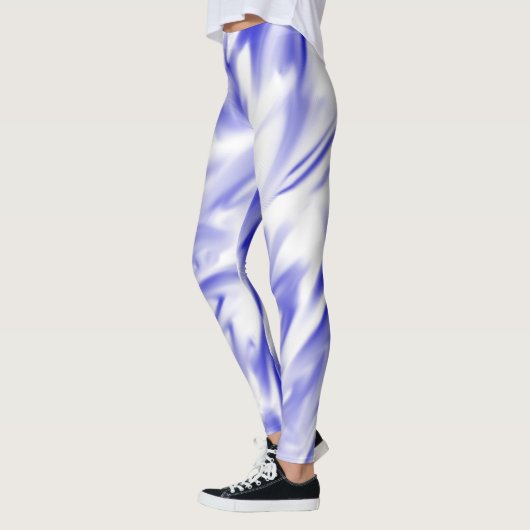 Leggings de design d'art bleu et blanc (Gauche)
