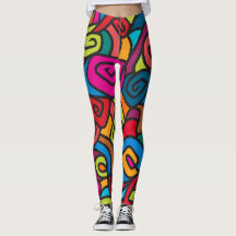Leggings de design Tourbillonnant gras et coloré