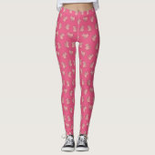 Leggings de dessin animé éléphant rose (Devant)