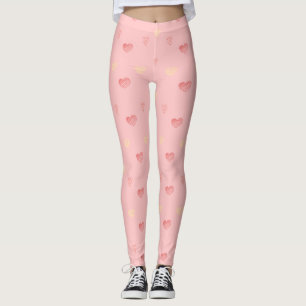 Leggings de Doodle Coeur Rose