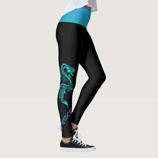 Leggings de dragon bleu et vert (Droite)
