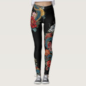Leggings de dragon dans le style tatouage japonais (Devant)
