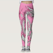 Leggings de dragon de fleurs (Devant)