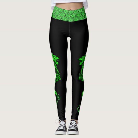 Leggings de dragon vert (Devant)