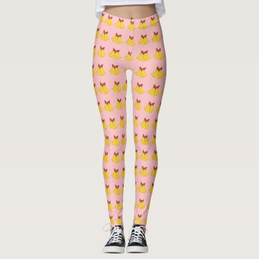 Leggings de fête avec cloche de Noël (Devant)