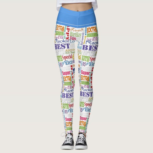 Leggings De fête d'anniversaire cadeaux uniques et (Devant)