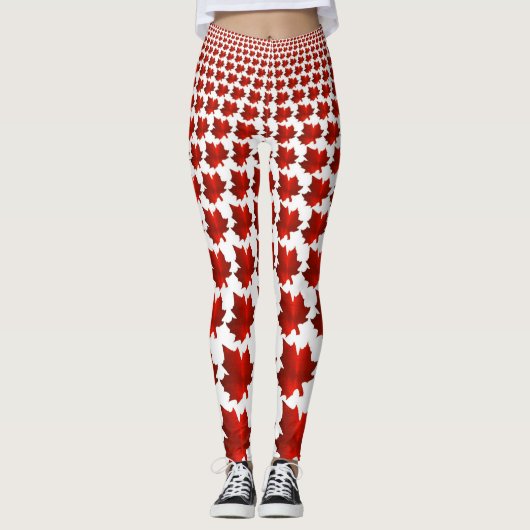 Leggings de feuille d'érable rouge du CANADA (Devant)