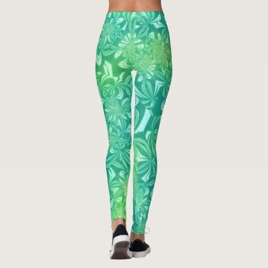 leggings de fleurs de batik vert (Dos)