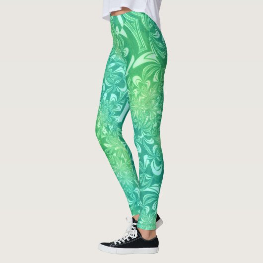 leggings de fleurs de batik vert (Gauche)