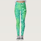 leggings de fleurs de batik vert (Devant)